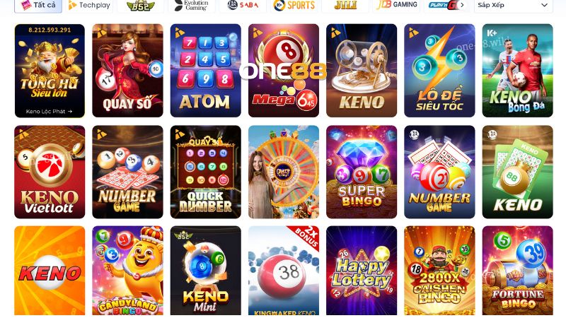 Dòng game xổ số ONE88 hot nhất