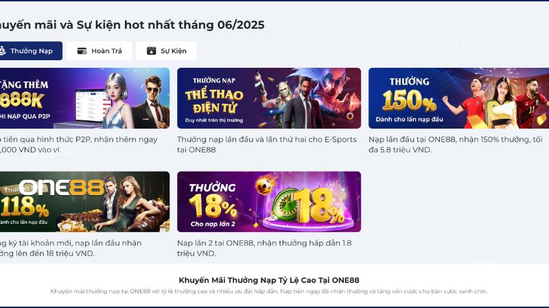 Tổng hợp khuyến mãi One88 mới nhất